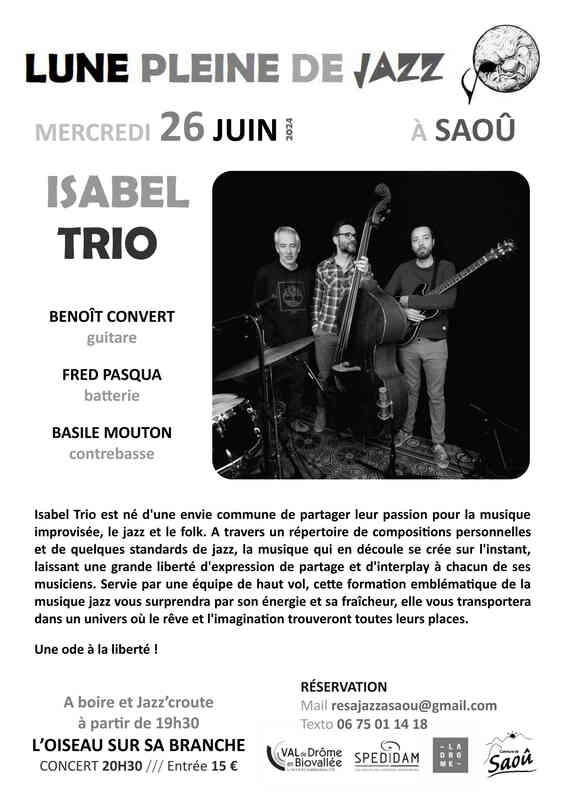 Concert ISABEL TRIO à Saoû